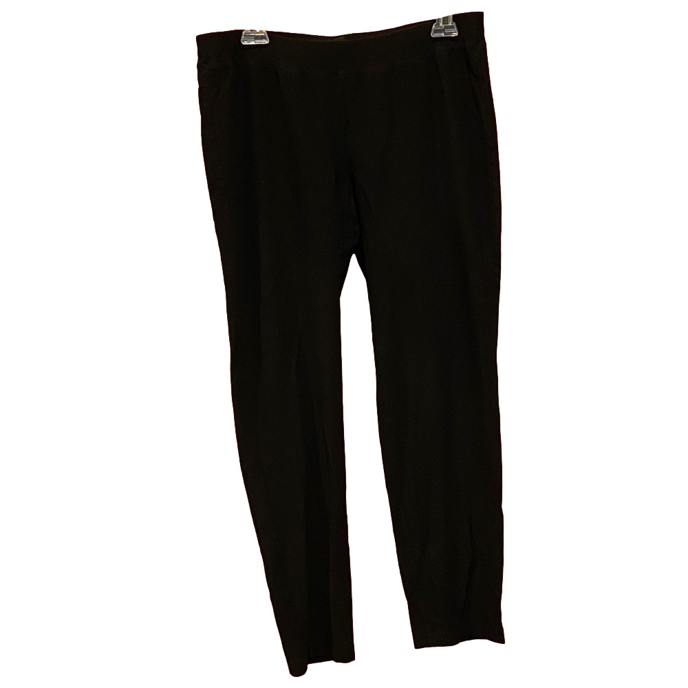 Eileen Fisher Elegant Sleek Black Trousers Size Medium